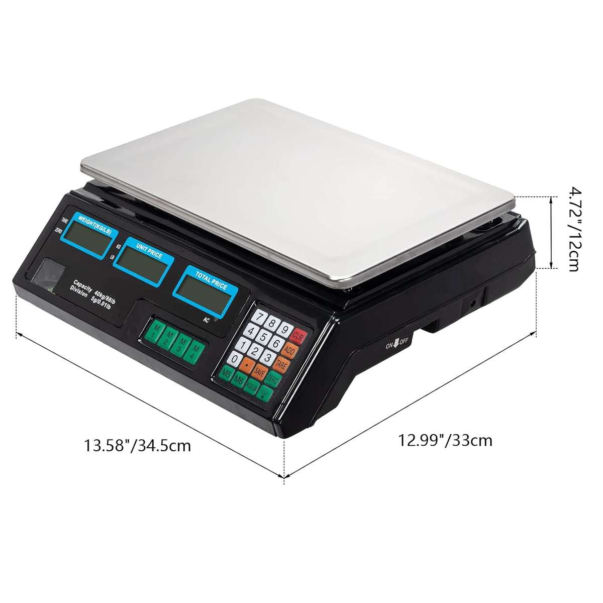 40kg Digital Price Computing Scale with LED Display, Commercial Electronic Weighing Scale
