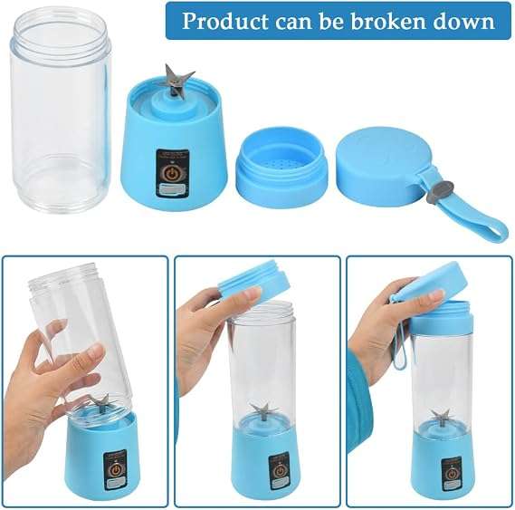 USB Rechargeable Mini Portable Electric Fruit Juicer Blender Smoothie Maker