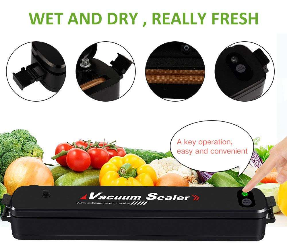 Vacuum Sealer  Sealing Machine for Wet and Dry Food plus 5 X Sample Vacuum Bags