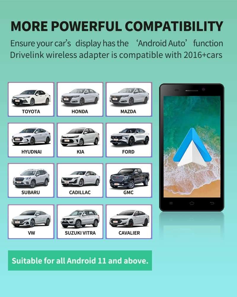Drivelink® Android Auto Wireless Car Adapter Converts Wired Android Auto to Wireless