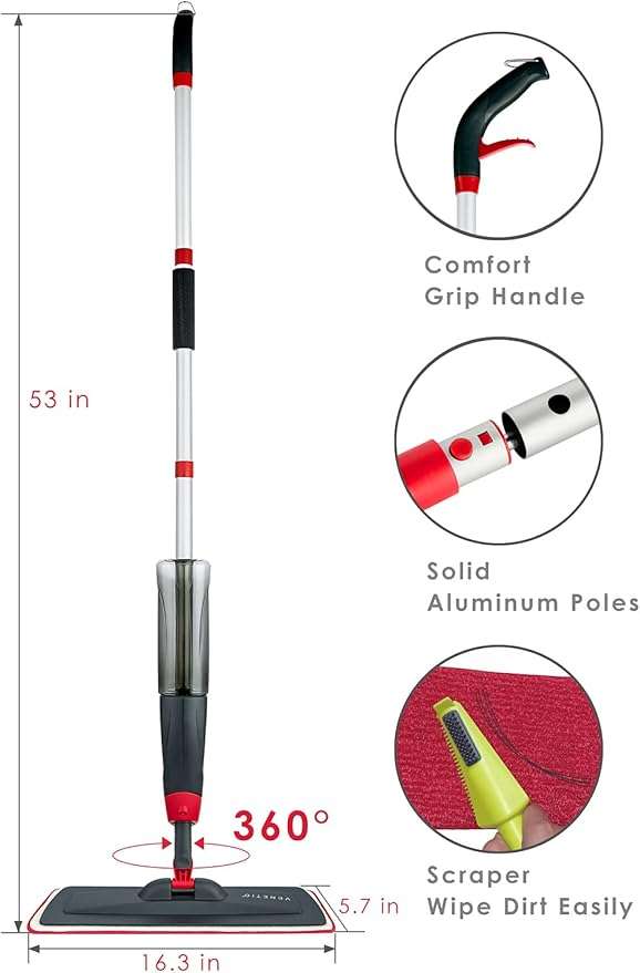 Quality Spray Mop For Floor Cleaning With Washable Pad And Refillable Sprayer