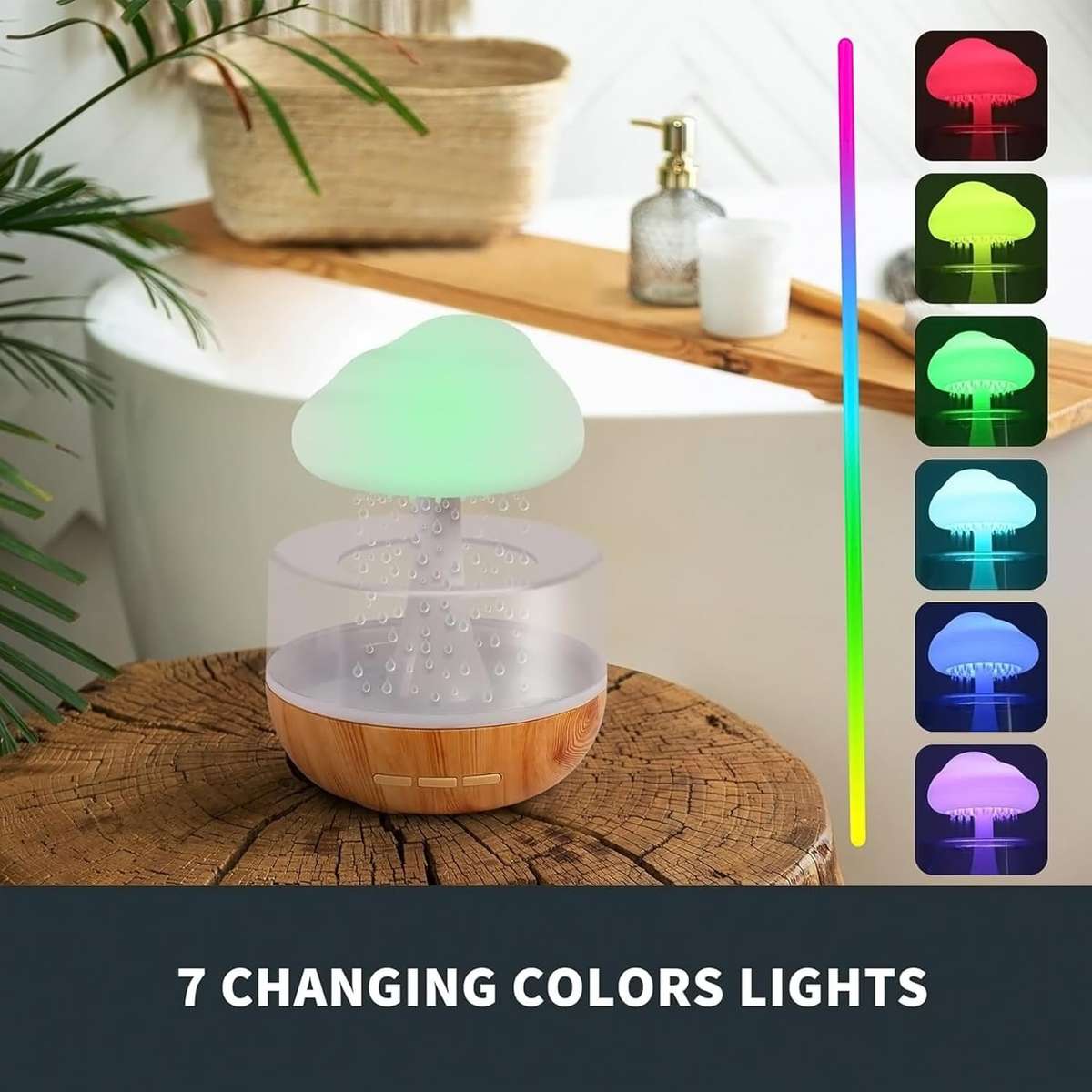 Rain Cloud Humidifier Water Drip,Cloud Diffuser with 7 Different Colors Changing Lights for Sleeping