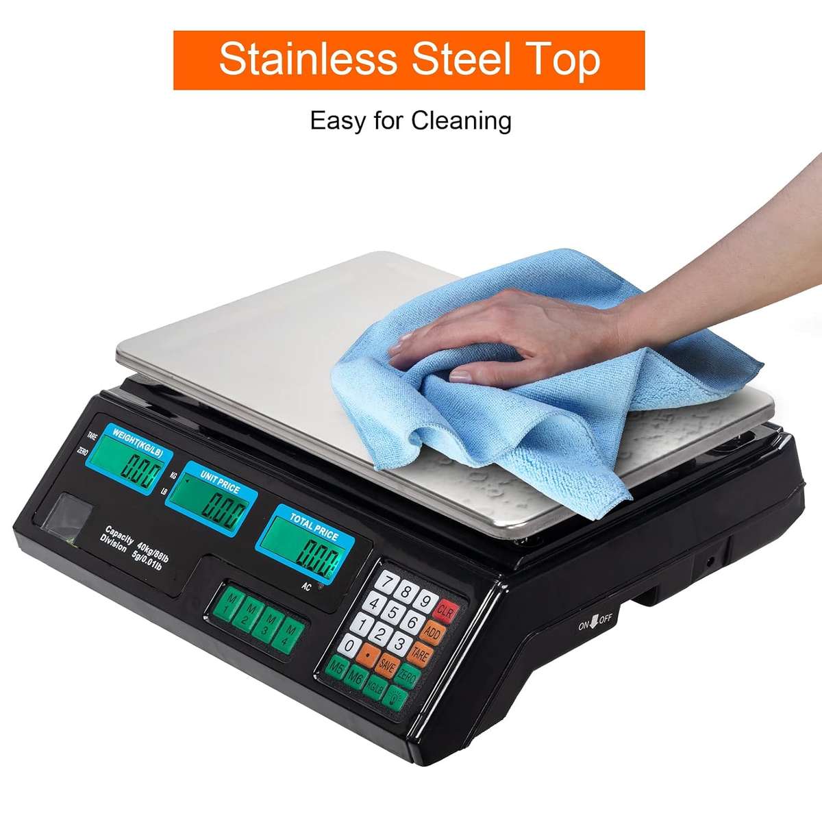 40kg Digital Price Computing Scale with LED Display, Commercial Electronic Weighing Scale