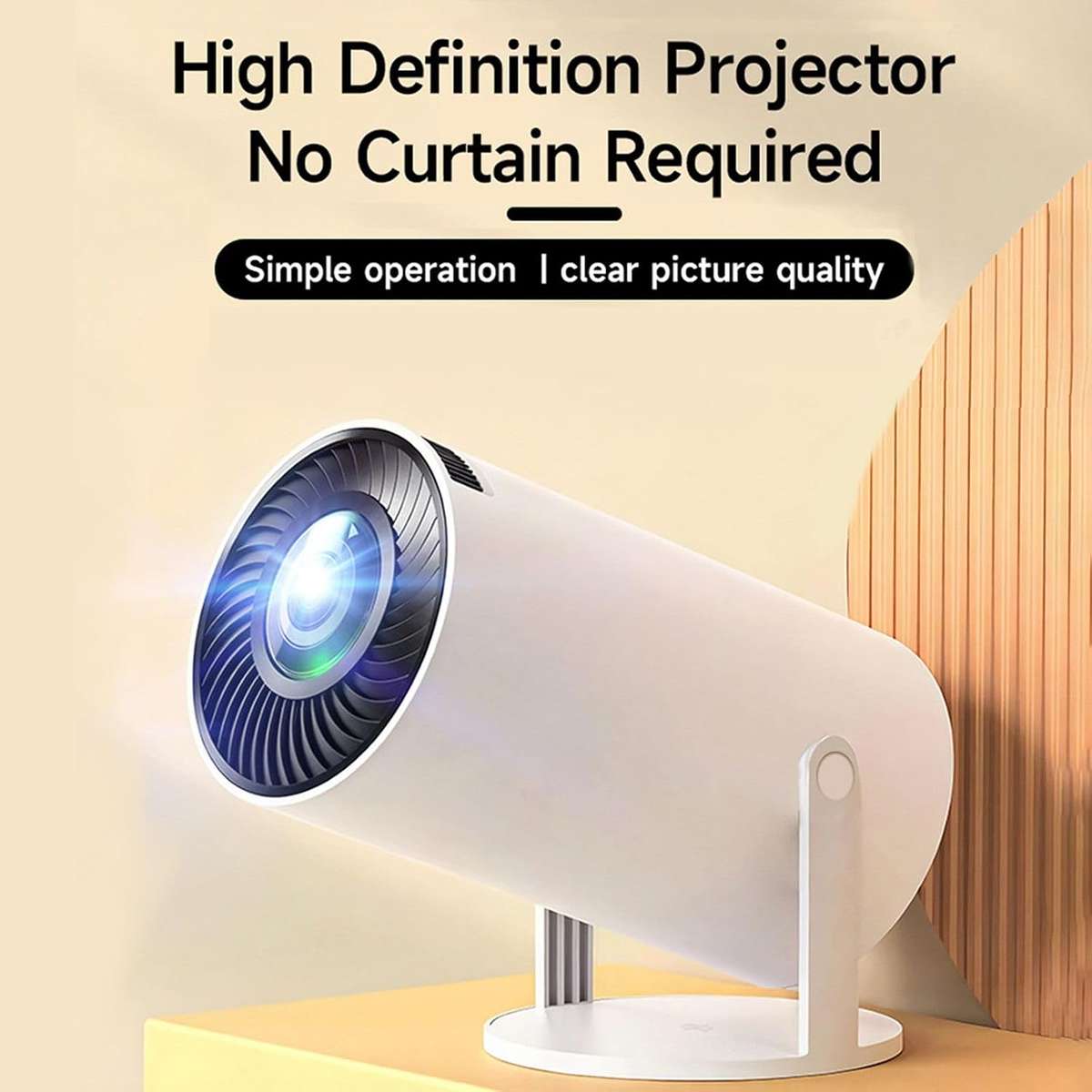 HY300PRO Mini Projector 4K 1080P Portable Projector Support with Android System WiFi 6 BT 5.0,Smart