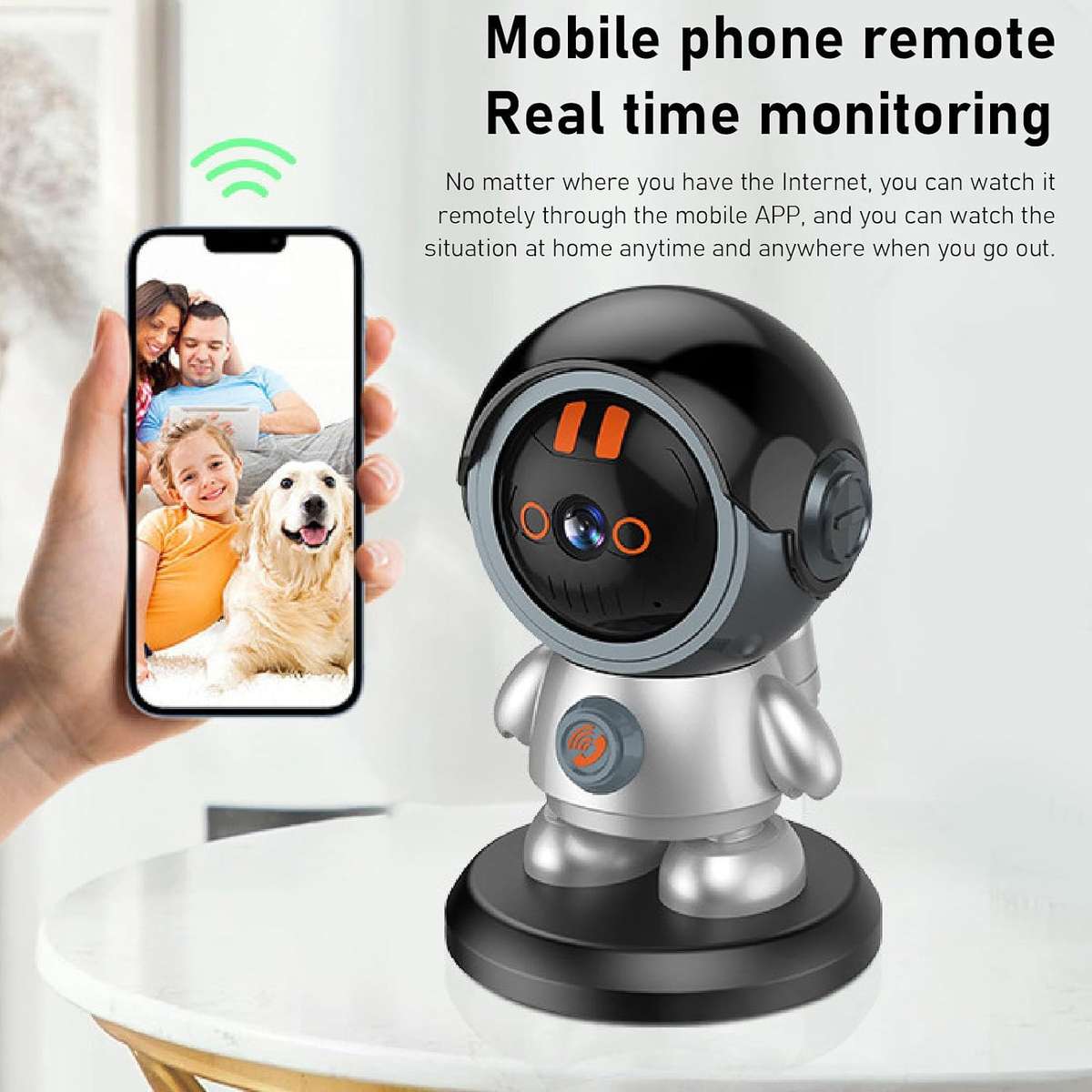 WiFi Robot Camera, 1080P Detection Camera, 6X Zoom Security Camera for iOS, 24 Hour Security Guard.