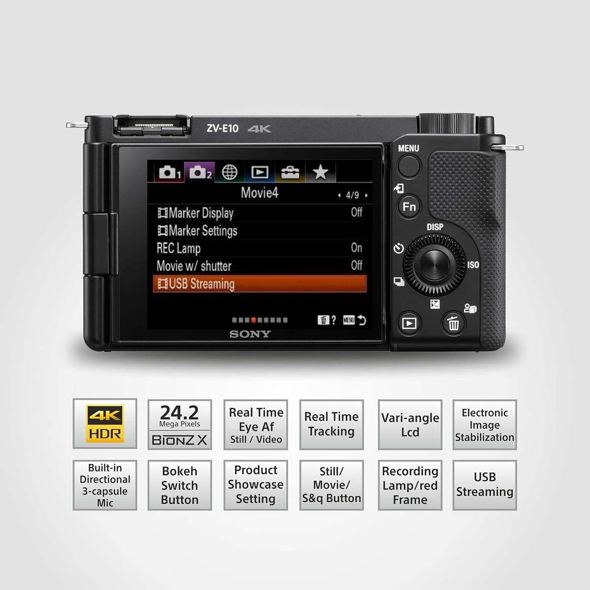Sony Alpha ZV-E10K 24.2MP Mirrorless Vlogging Camera + 16-50mm Power Zoom Lens