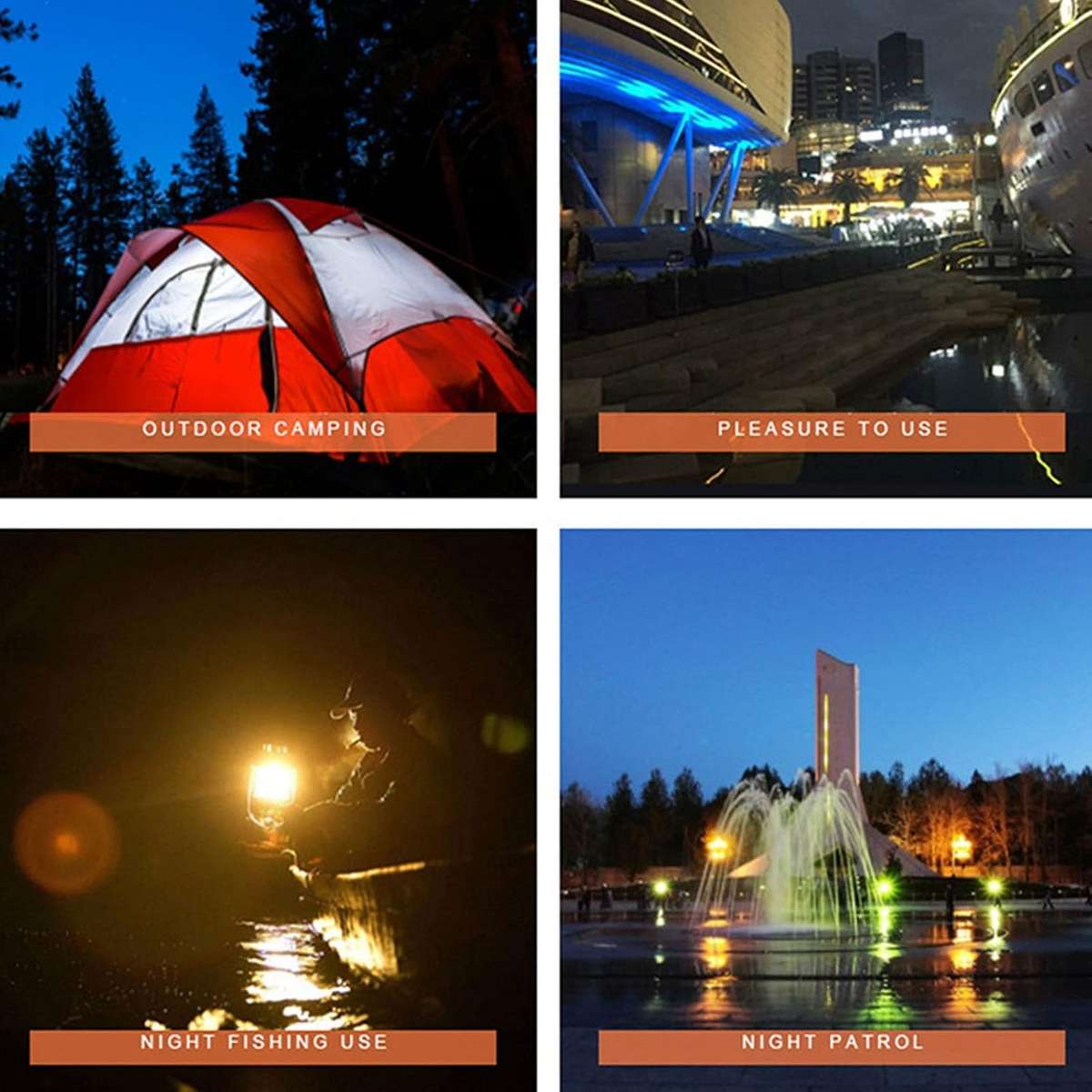 Portable Camping Lantern Dimming Knob outdoor LED COB Tent light with hook 360 Degrees