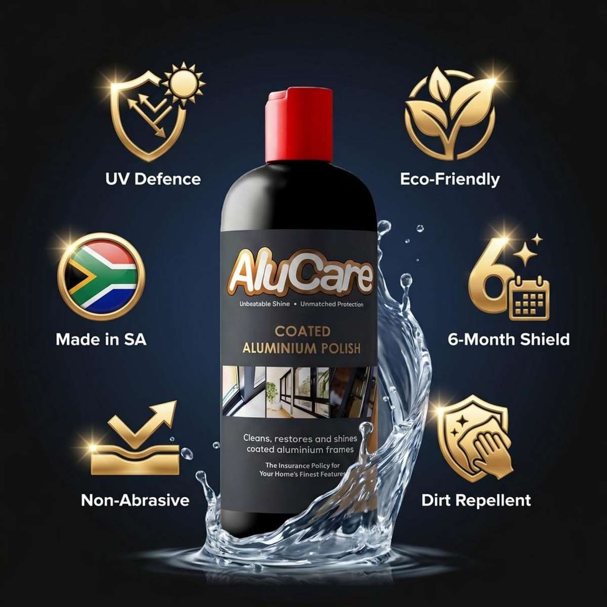 AluCare Aluminium Polish 500ml | Cleaner, Restorer & UV Protector for Window & Door Frames