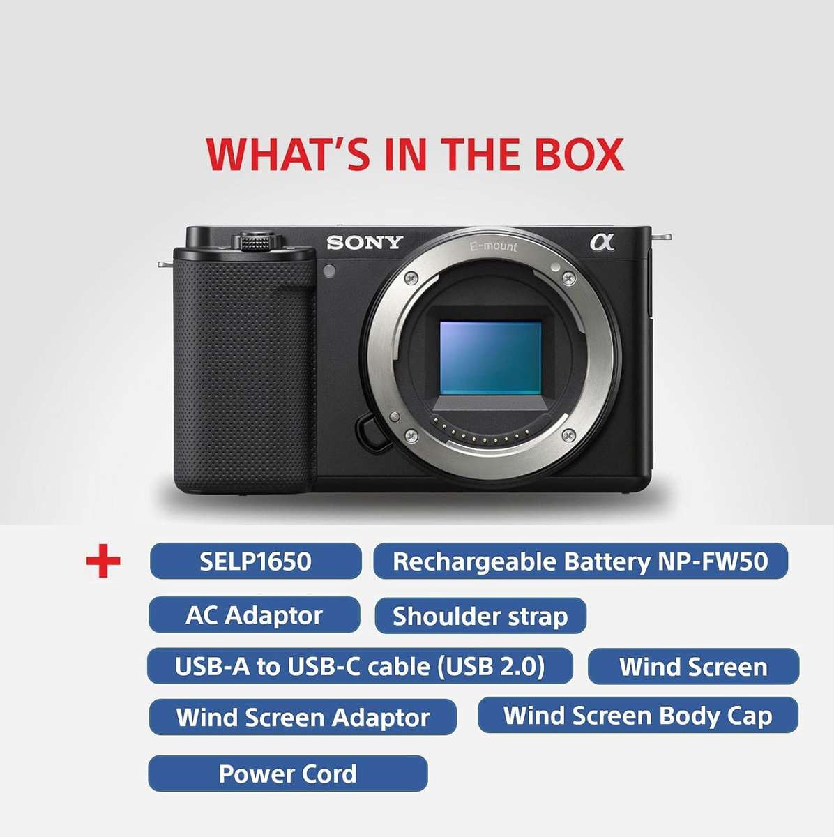 Sony Alpha ZV-E10K 24.2MP Mirrorless Vlogging Camera + 16-50mm Power Zoom Lens