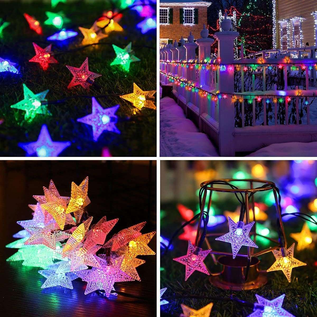 5M LED Star Fairy Lights, Multi-Colour, Decorative Holiday Lighting - SET OF 6