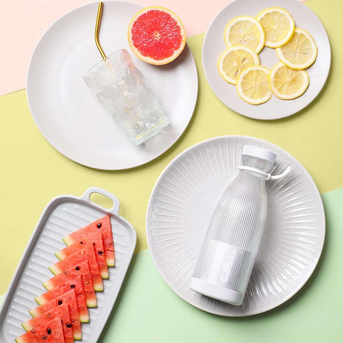 500ML Portable Mini Juicer Cup USB Rechargeable Blender Smoothie Mixer