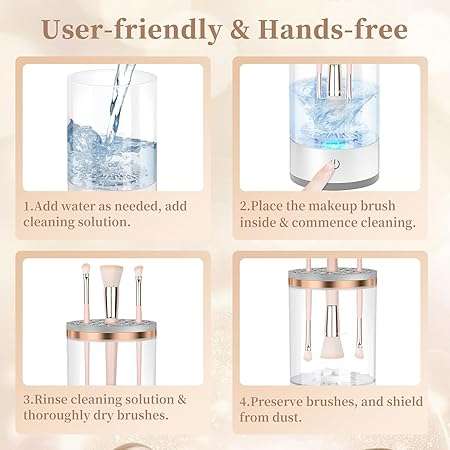 Electric Makeup Brush Cleaner, Fast Efficient Machine for Deep Cleaning of All Types of Brushes, Por