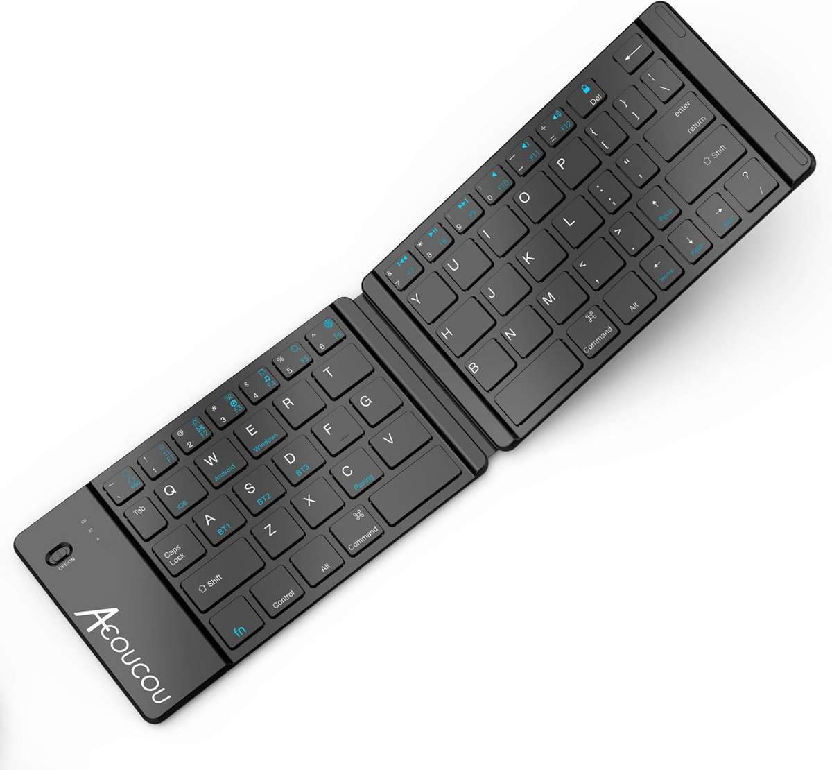 Foldable Bluetooth Keyboard Ultra Slim Aluminum Travel Folding Keyboard with Bluetooth optical mouse