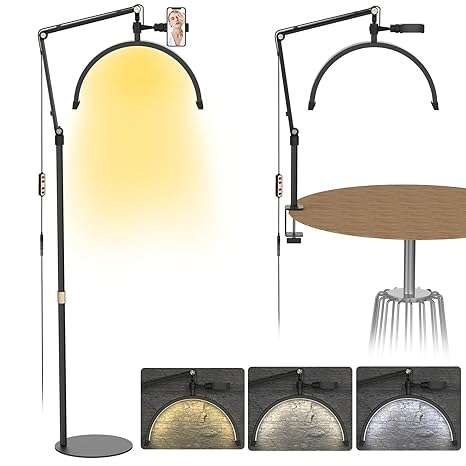 Lash Light for Eyelash Extensions, Half Moon Light for Facialist, Nail Tech, Tattoo Lighting, Beauty