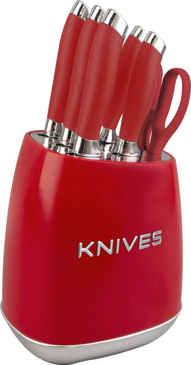 Royal Homeware Retro 7pc Knife Set - Red