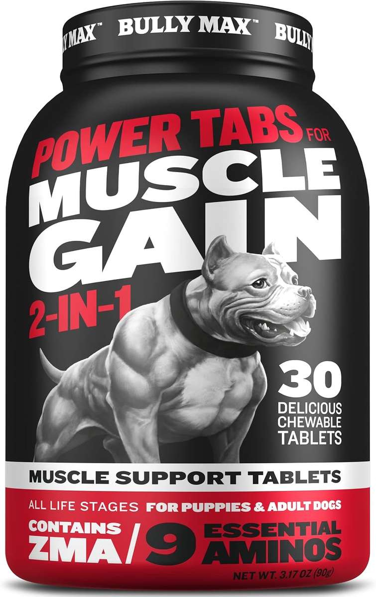 Bully Max Dog Muscle Supplement [ Power Tabs for Muscle Gain - 9 Essential Aminos]