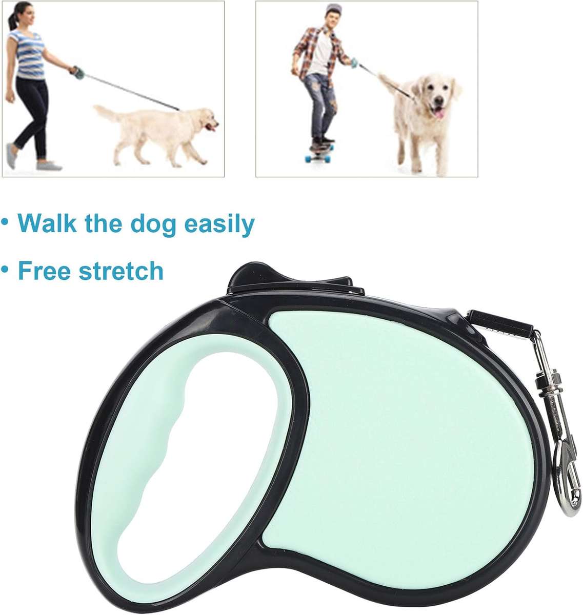 OKJHFD 2 Colors Reflective Dog Collars, Soft Comfortable Retractable Dog Leash Walking Leash with An