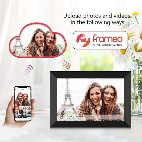 32GB FRAMEO 10.1 Inch Smart WiFi Digital Photo Frame - White