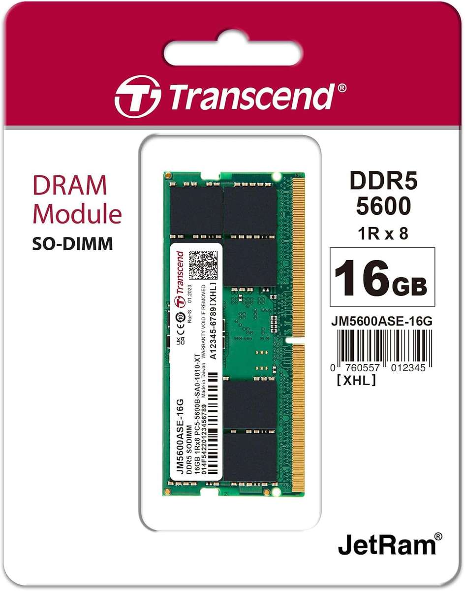 Transcend Jet DDR5-5600 16GB Cl46 SODIMM Notebook Memory