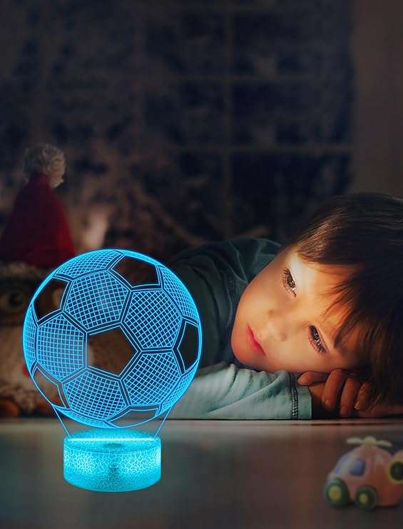 3D Illusion Soccer Lamp 16 Color Change Night Light Touch-Remote