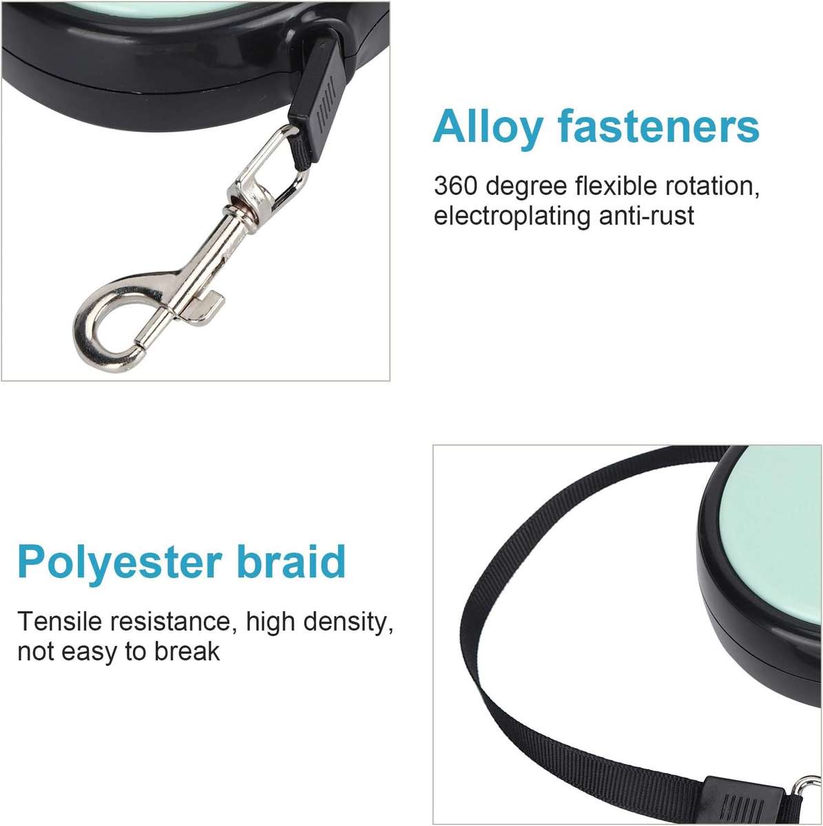 OKJHFD 2 Colors Reflective Dog Collars, Soft Comfortable Retractable Dog Leash Walking Leash with An