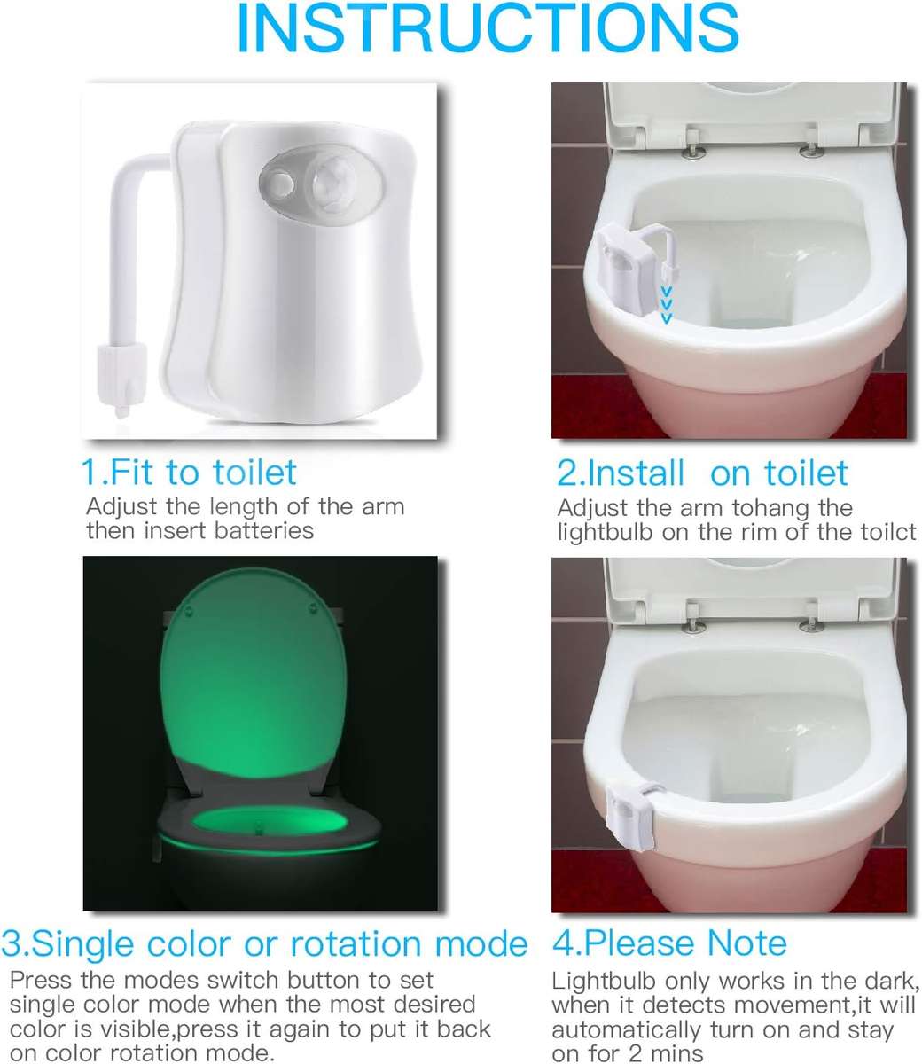 Stock from 6 / 8 Colors Toilet Light