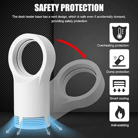 Small Indoor Space Heater Bladeless Electric Heater with Thermostat PTC Ceramic Heater
