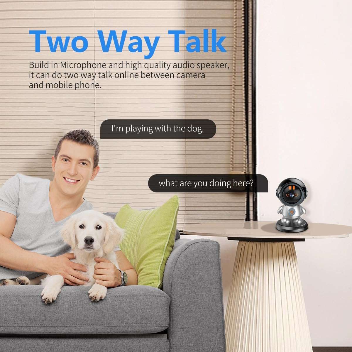 WiFi Robot Camera, 1080P Detection Camera, 6X Zoom Security Camera for iOS, 24 Hour Security Guard.