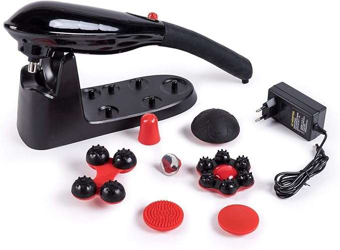 Professional Wireless Massager Dual Motor Shiatsu Massage Percussion 7 Interchangeable Heads