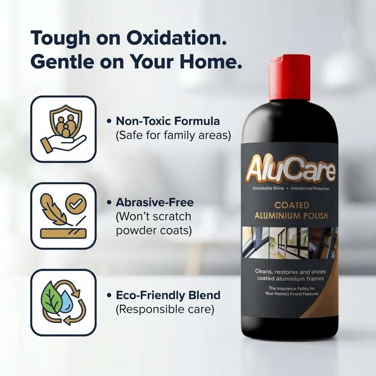 AluCare Aluminium Polish 500ml | Cleaner, Restorer & UV Protector for Window & Door Frames