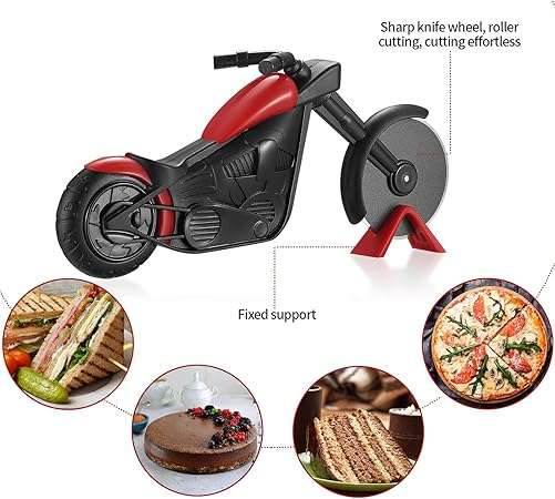 Motorcycles Pizza Cutter, Motorcycle Pizza Cutter, Stainless Steel Pizza Knife Two Wheeled, Novelty