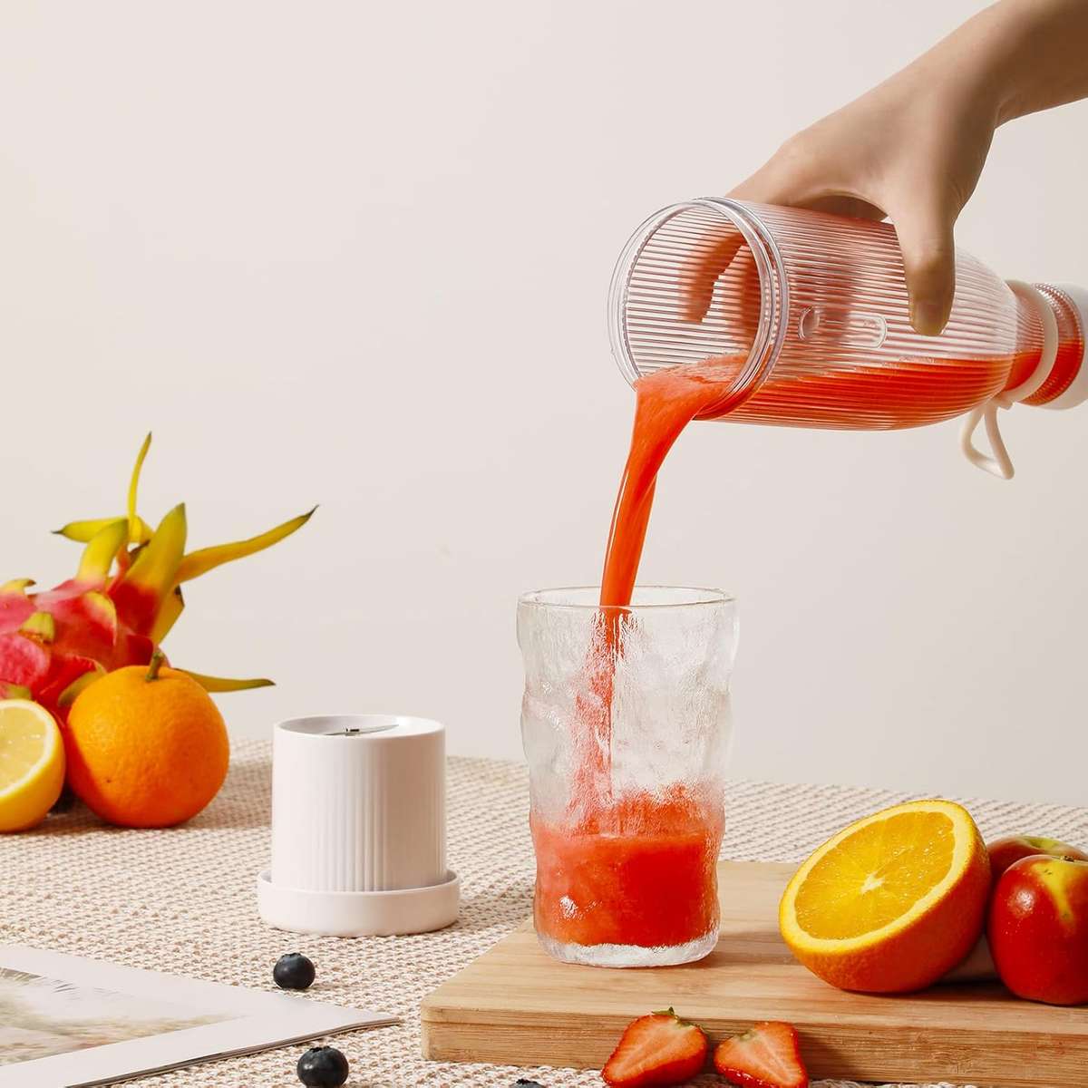 500ML Portable Mini Juicer Cup USB Rechargeable Blender Smoothie Mixer
