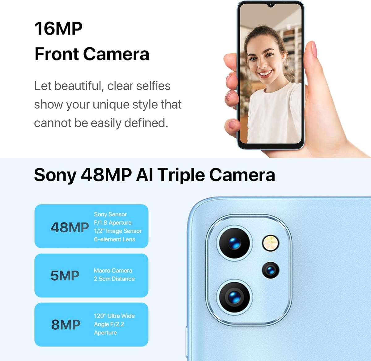 UMIDIGI F3 (8GB+128GB) Unlocked Cell Phone, NFC, Android11, 6.7inch HD Full Screen, 5150mAh Battery