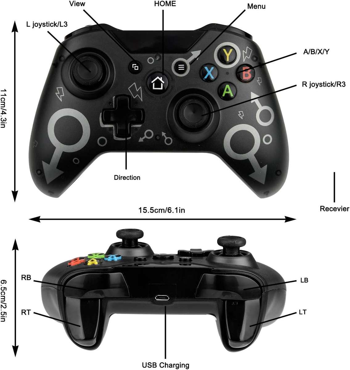 N1 2.4G Wireless Controller For Xbox One, PC and PS3