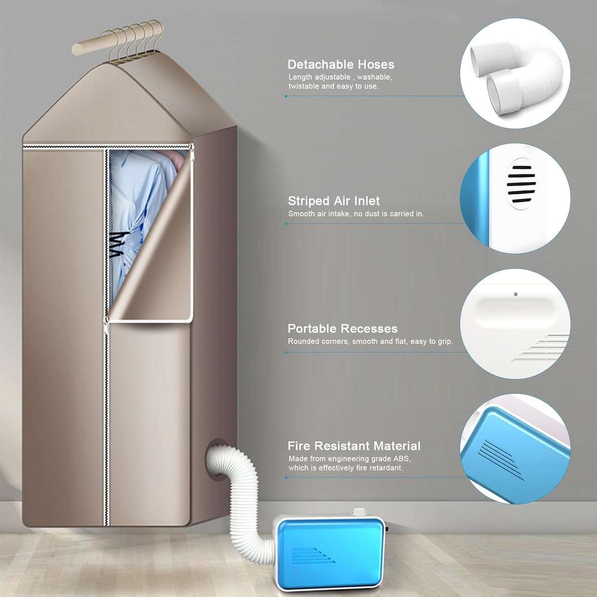 Portable Electric Tumble Dryer, Indoor Heat Pump Tumble Dryer, 600W Energy Saving Mini Dryer for All