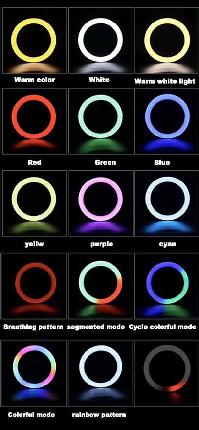 14" RGB Ring Light Set with Telescoping Stand and Smartphone Holder  Ideal for YouTube, TikTok,
