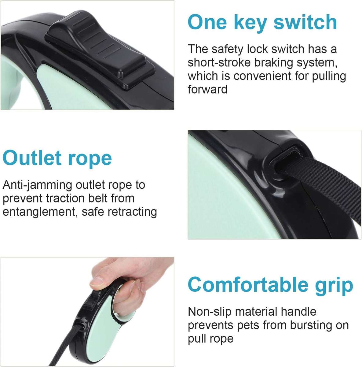 OKJHFD 2 Colors Reflective Dog Collars, Soft Comfortable Retractable Dog Leash Walking Leash with An