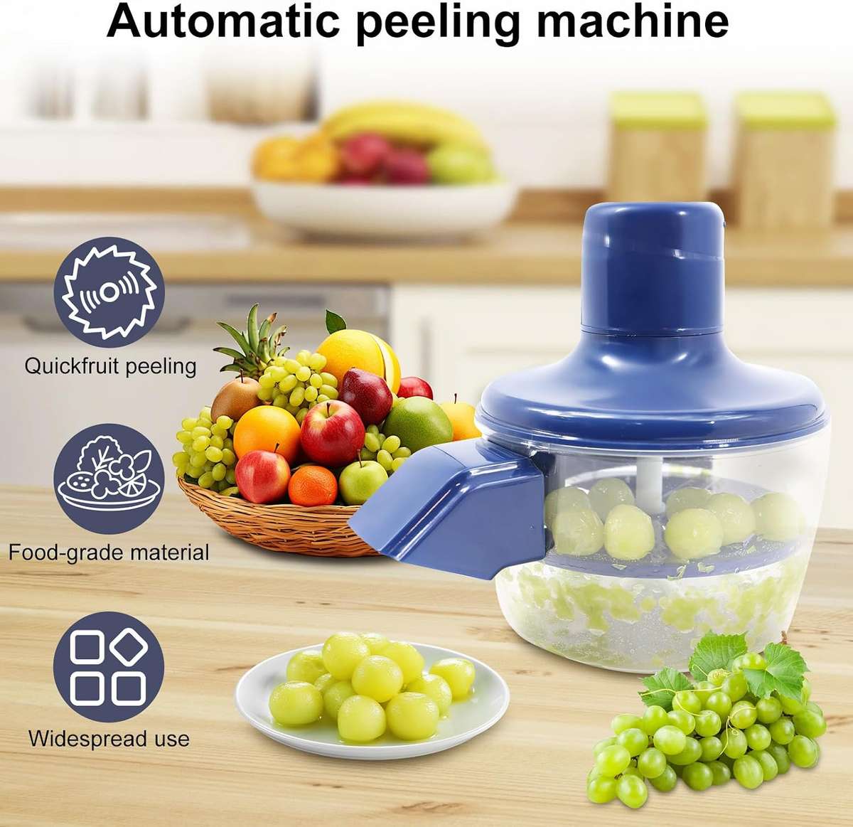 Electric Grape Peeling Machine,Automatic Small Fruit Tomato Peeler Tool,Fully Automatic Peeling Mach