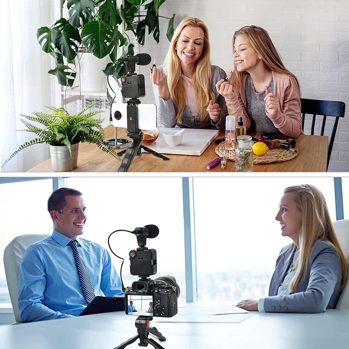 Vlogging Kit for Video Making, Mic, Mini Tripod Stand, LED Light plus Remote ( Youtube or TikTok )