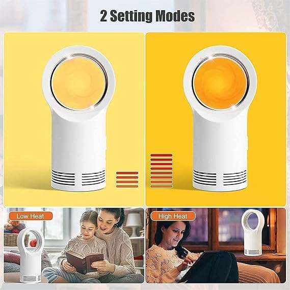 Small Indoor Space Heater Bladeless Electric Heater with Thermostat PTC Ceramic Heater