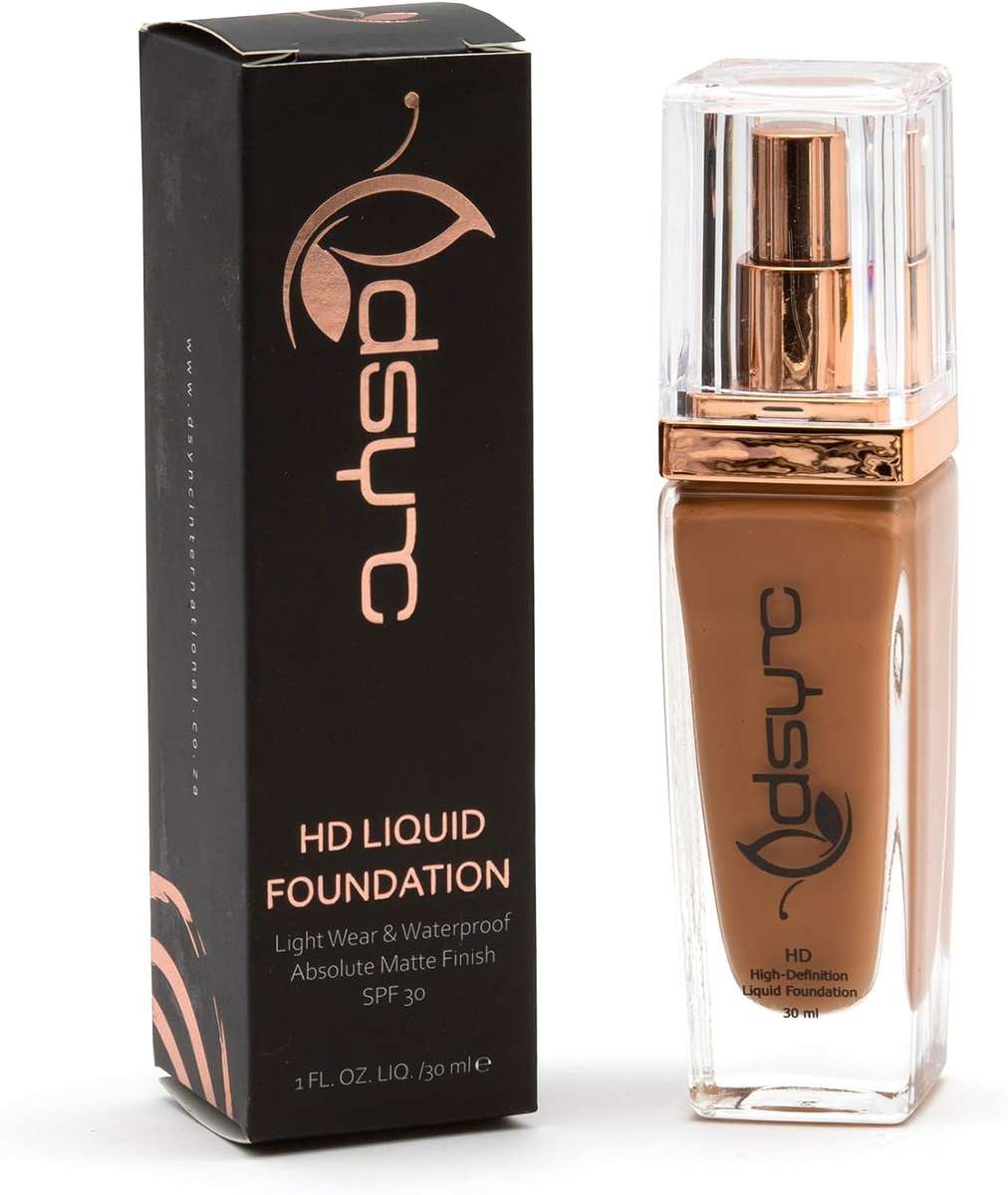 Dsync HD Liquid Foundation 30ml LUSA | SPF 30, 16hr Wear, Full Coverage Matte | Medium to Deep