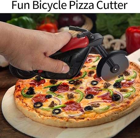 Motorcycles Pizza Cutter, Motorcycle Pizza Cutter, Stainless Steel Pizza Knife Two Wheeled, Novelty