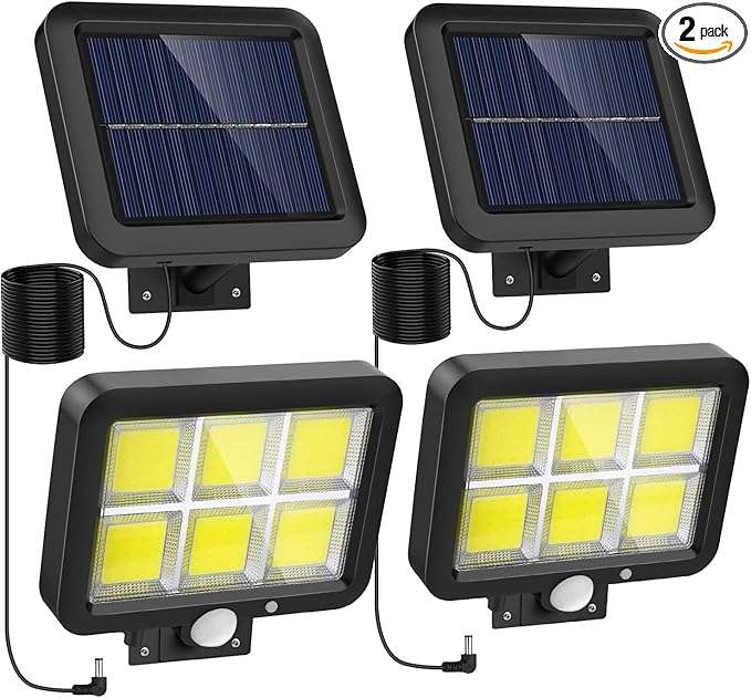 Solar Outdoor Lights Motion Sensor w/ 240 Bright COB  x2