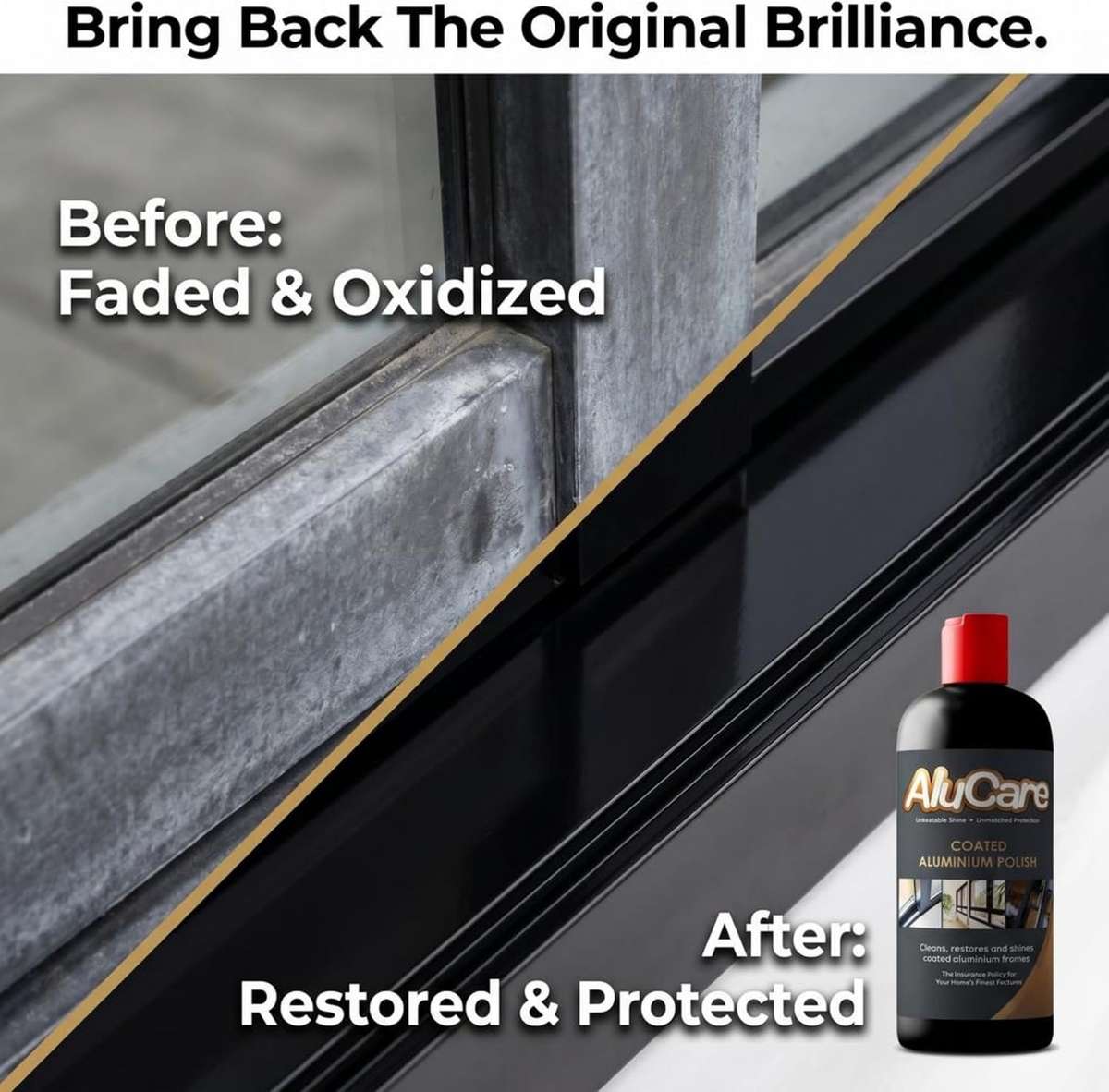 AluCare Aluminium Polish 500ml | Cleaner, Restorer & UV Protector for Window & Door Frames