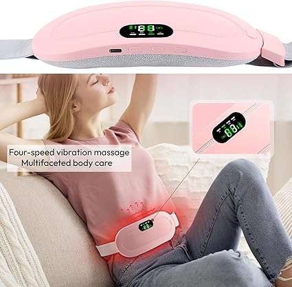 BÉAUTY Cordless Heating Pad with Adjustable Temperature and 4 Vibration Modes, Portable and Stylish