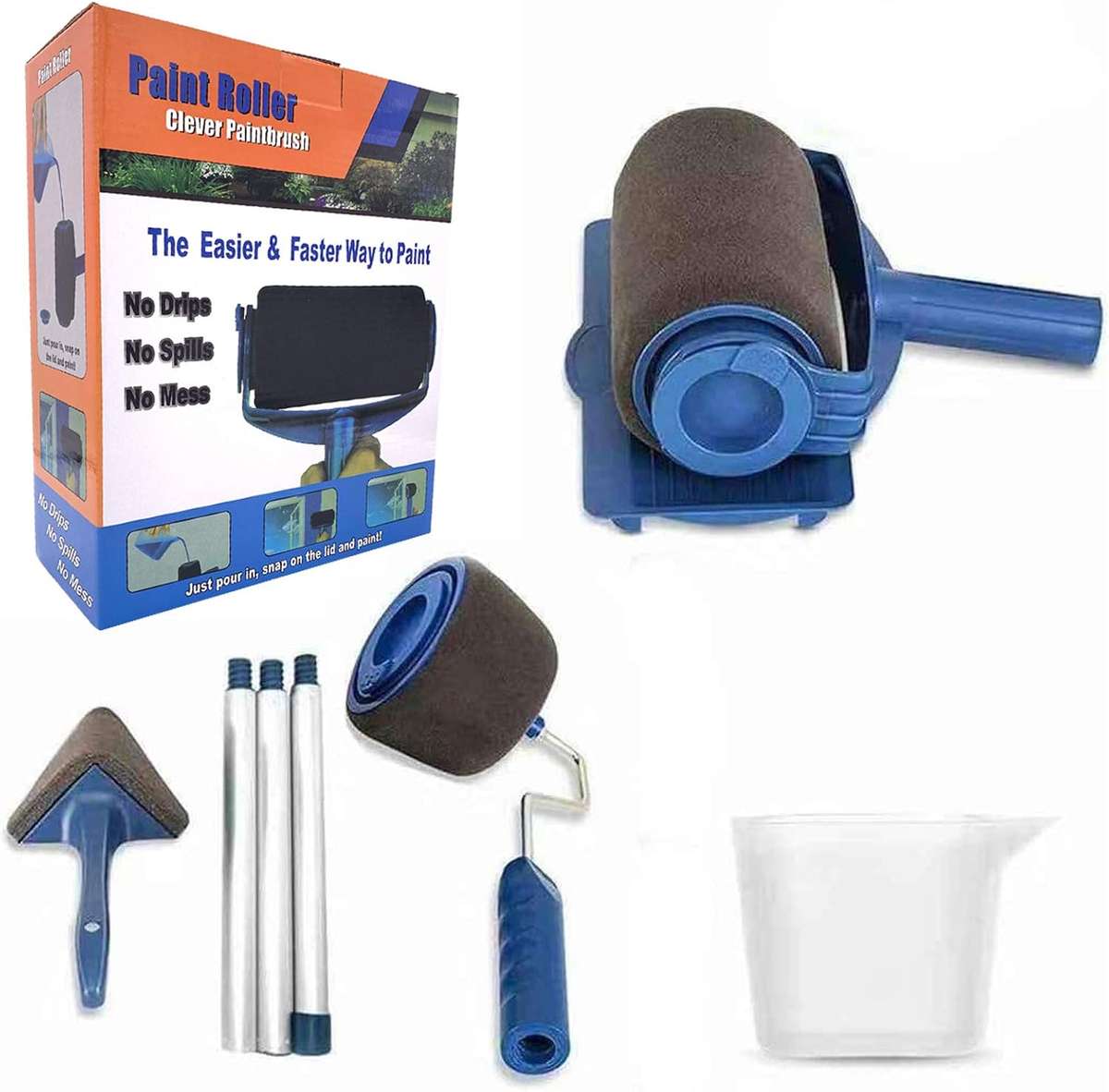 9PCS Universal Paint Roller Kit, Applicator for Painting Walls and Ceilings,DIY Wall Printing Brush