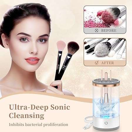 Electric Makeup Brush Cleaner, Fast Efficient Machine for Deep Cleaning of All Types of Brushes, Por