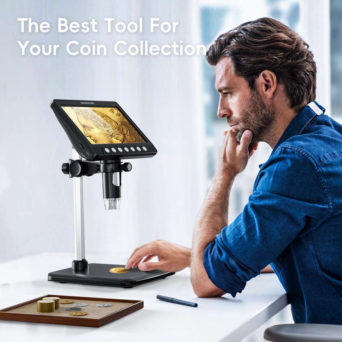 Upgraded 7" Inskam Professional Digital Microscope with 50-1200X Magnification