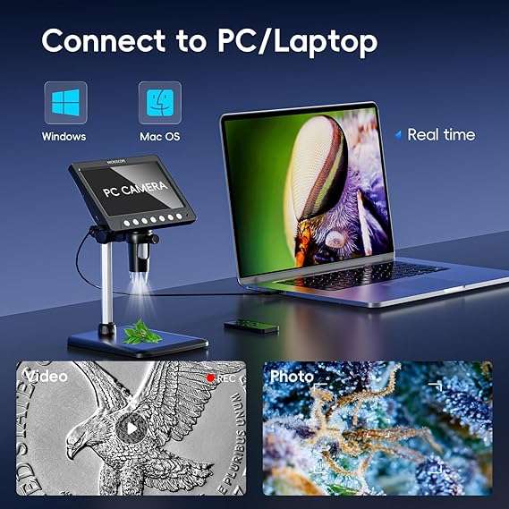 Upgraded 7" Inskam Professional Digital Microscope with 50-1200X Magnification