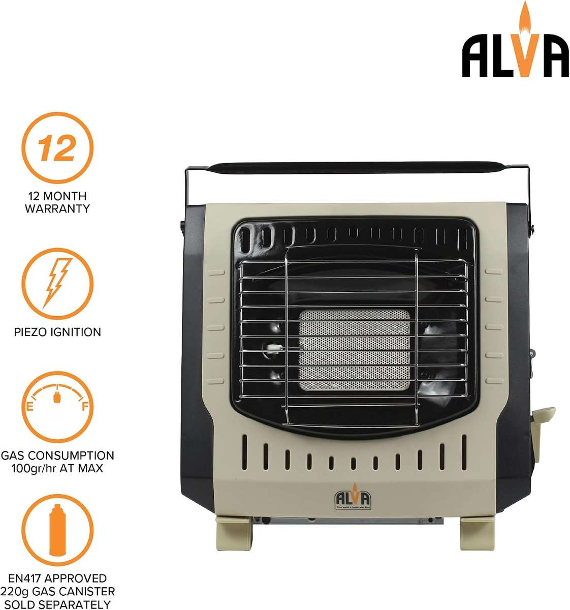 ALVA Outdoor Freestanding Butane Canister Mini Camping Heater